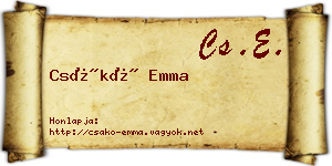 Csákó Emma névjegykártya