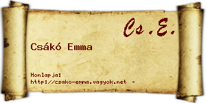 Csákó Emma névjegykártya